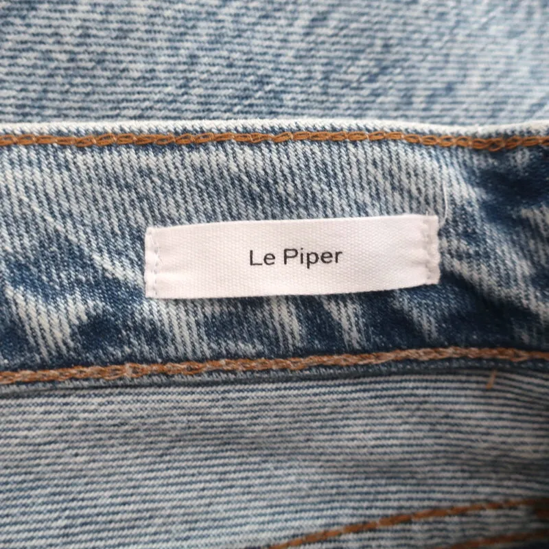 FRAME Le Piper Wide Cuff Jeans Richlake Blue Denim Size 24