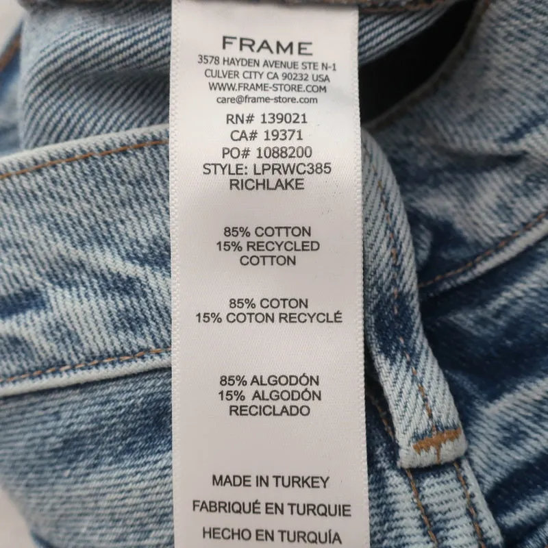 FRAME Le Piper Wide Cuff Jeans Richlake Blue Denim Size 24
