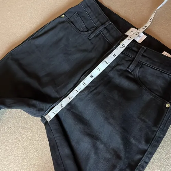 FRAME Le Sylvie Slender Straight Black Tonal Stripe Jeans - 27