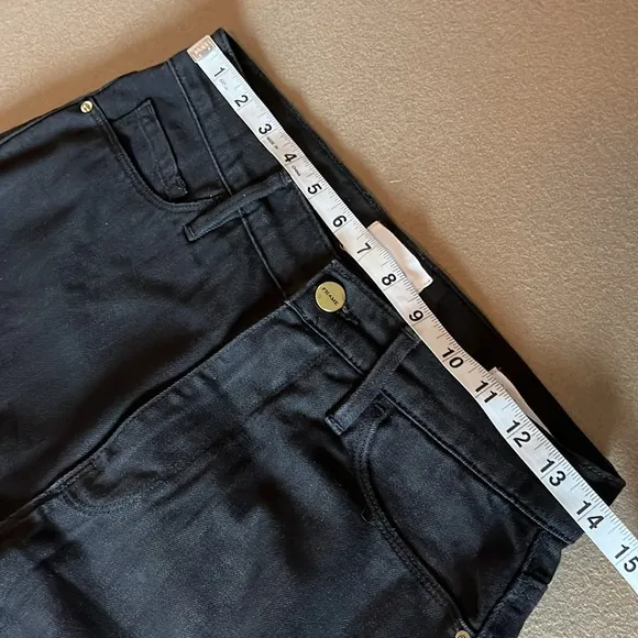 FRAME Le Sylvie Slender Straight Black Tonal Stripe Jeans - 27
