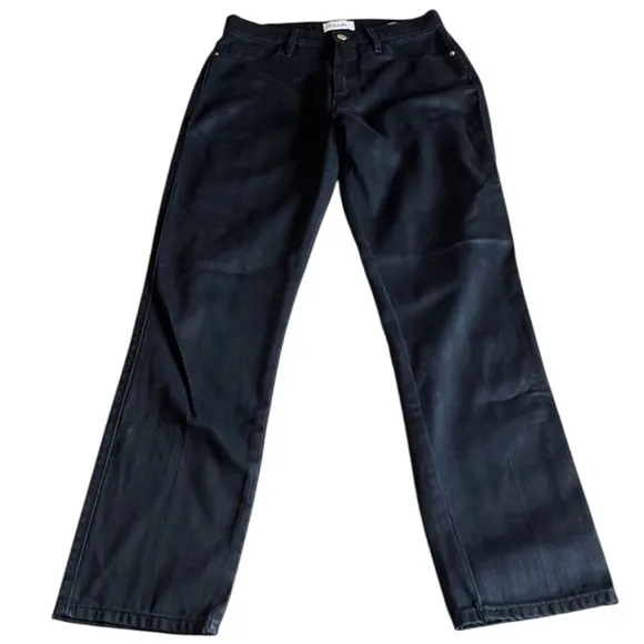 FRAME Le Sylvie Slender Straight Black Tonal Stripe Jeans - 27