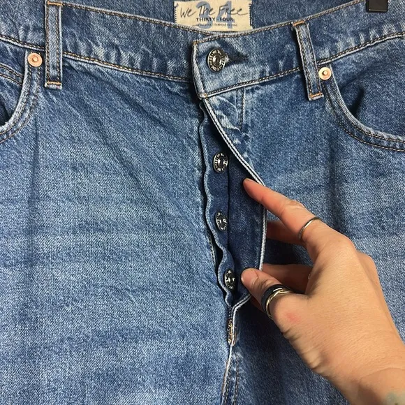 Free People We The Free Crvy Wide Leg Jeans Size 34