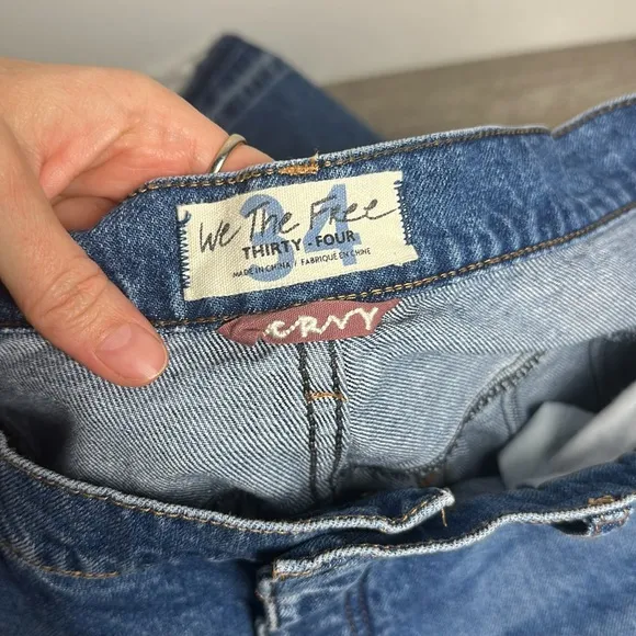 Free People We The Free Crvy Wide Leg Jeans Size 34
