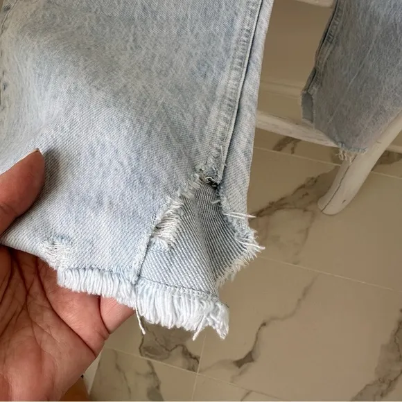 Free People We the Free Distressed Tapered Baggy Boyfriend Jeans SZ 27