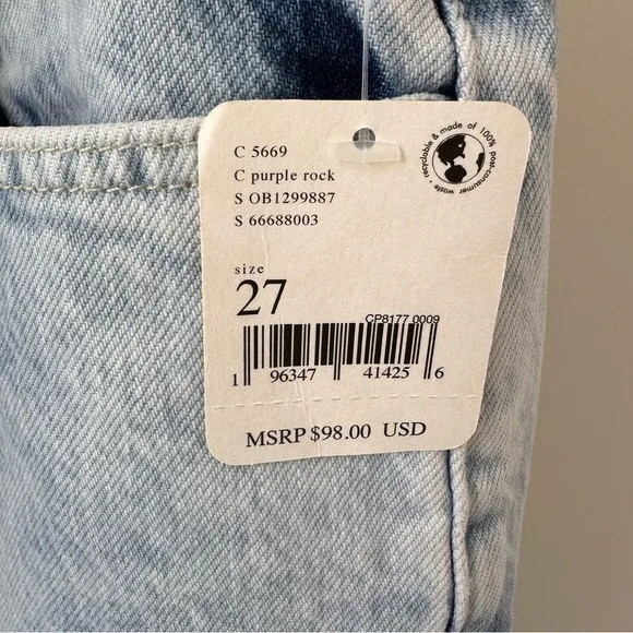 Free People We the Free Distressed Tapered Baggy Boyfriend Jeans SZ 27