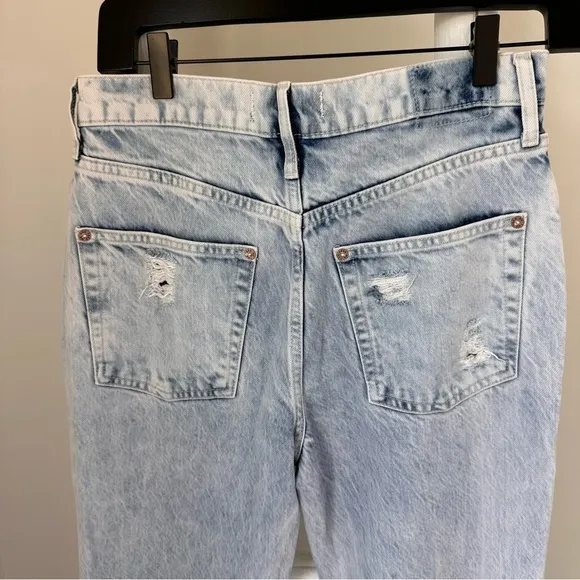 Free People We the Free Distressed Tapered Baggy Boyfriend Jeans SZ 27
