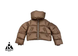 Funnel-Neck Padded Down Jacket "Brown"