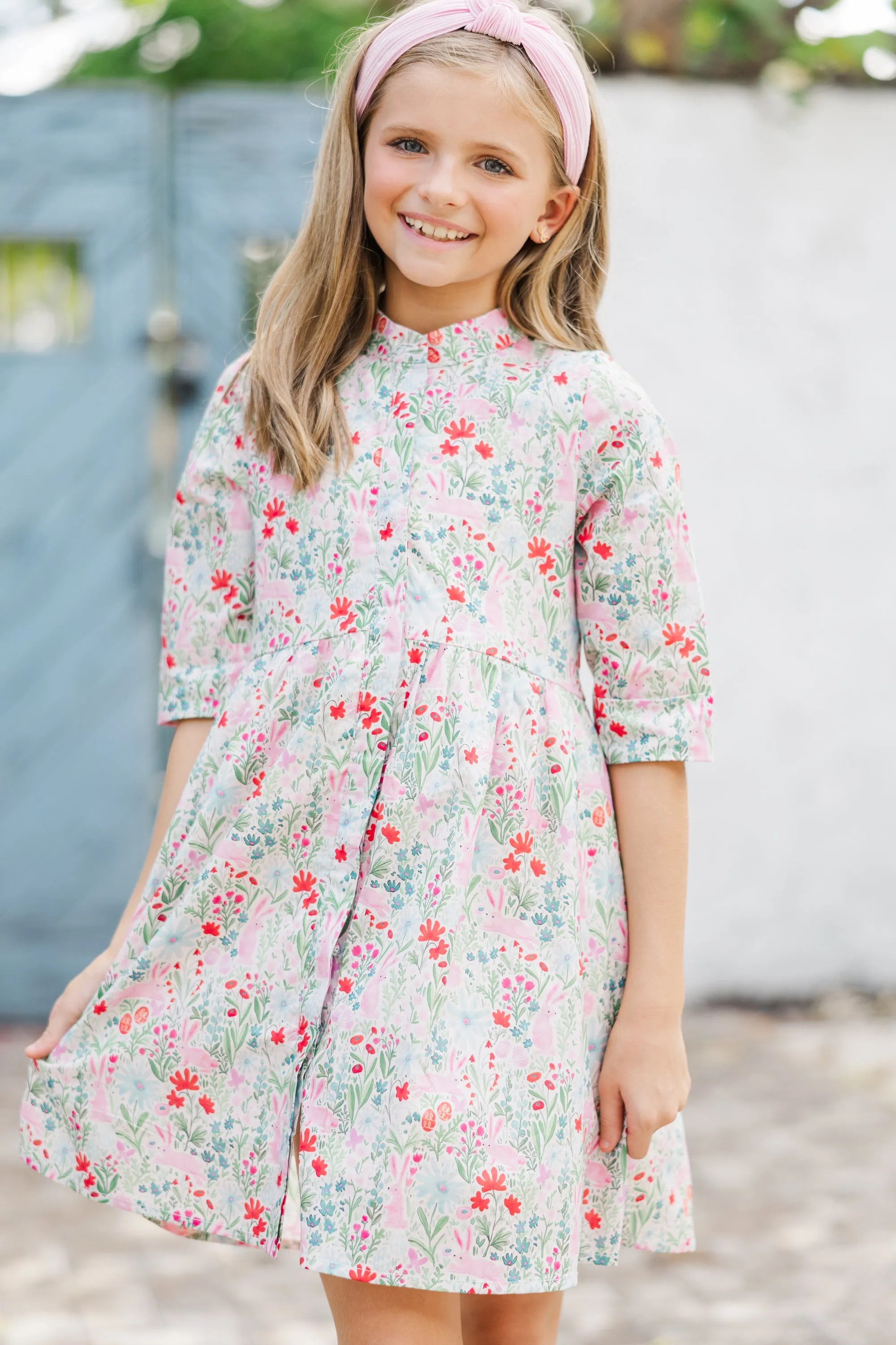 Girls: Always The One Pink Toile Shift Dress