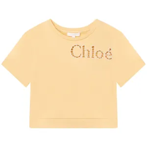 Girls Yellow Short Sleeved Sweatshirt