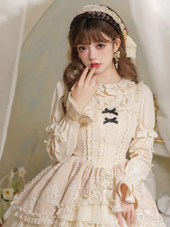 Gothic Lolita Blouses Ruffles Long Sleeves Blouse Lolita Top Black Lolita Shirt