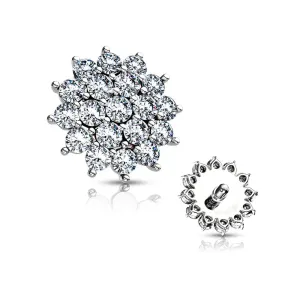 Grand Sparkle Flower Dermal Anchor Top