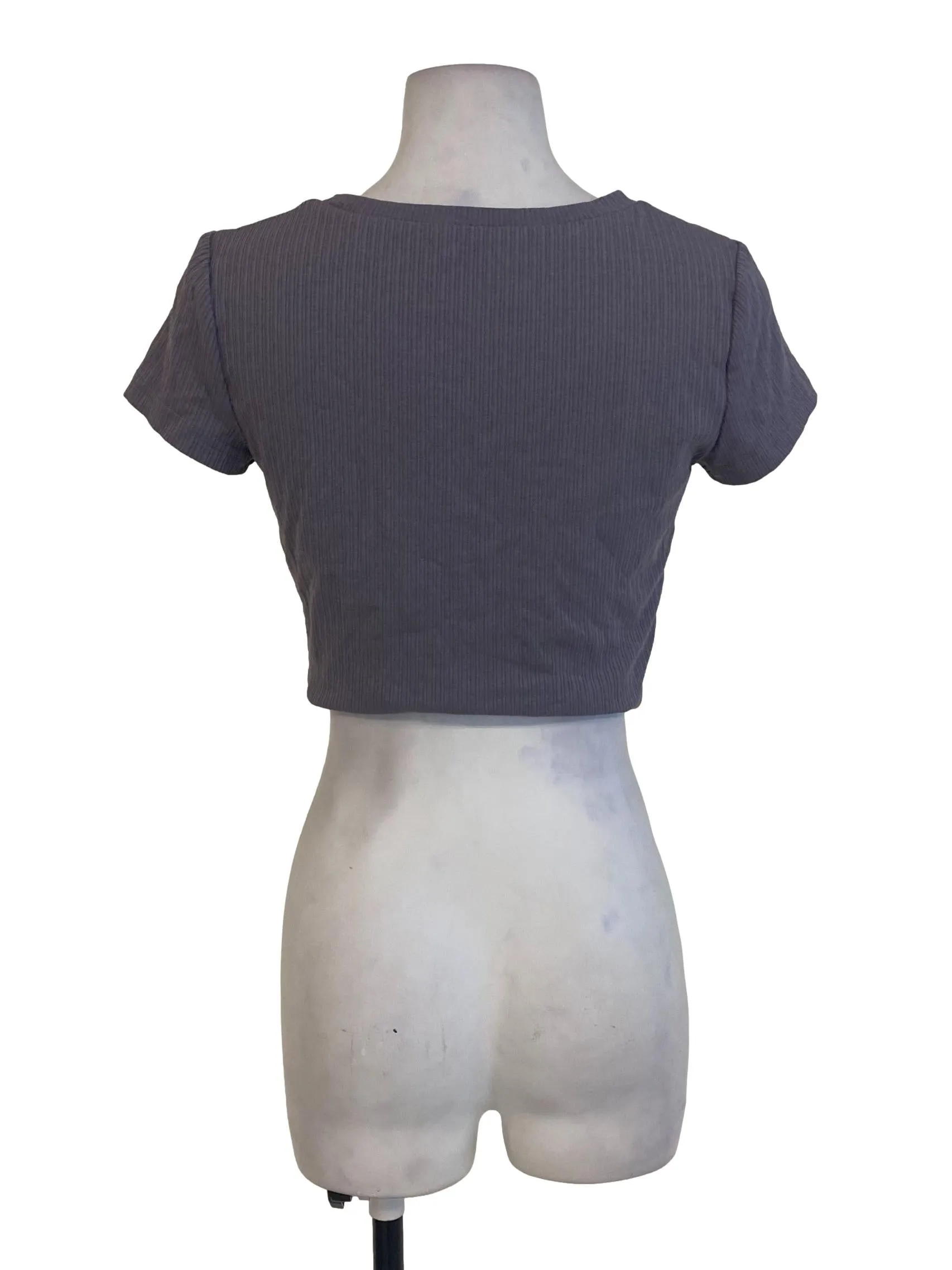 Graphite Striped Sleeved Top