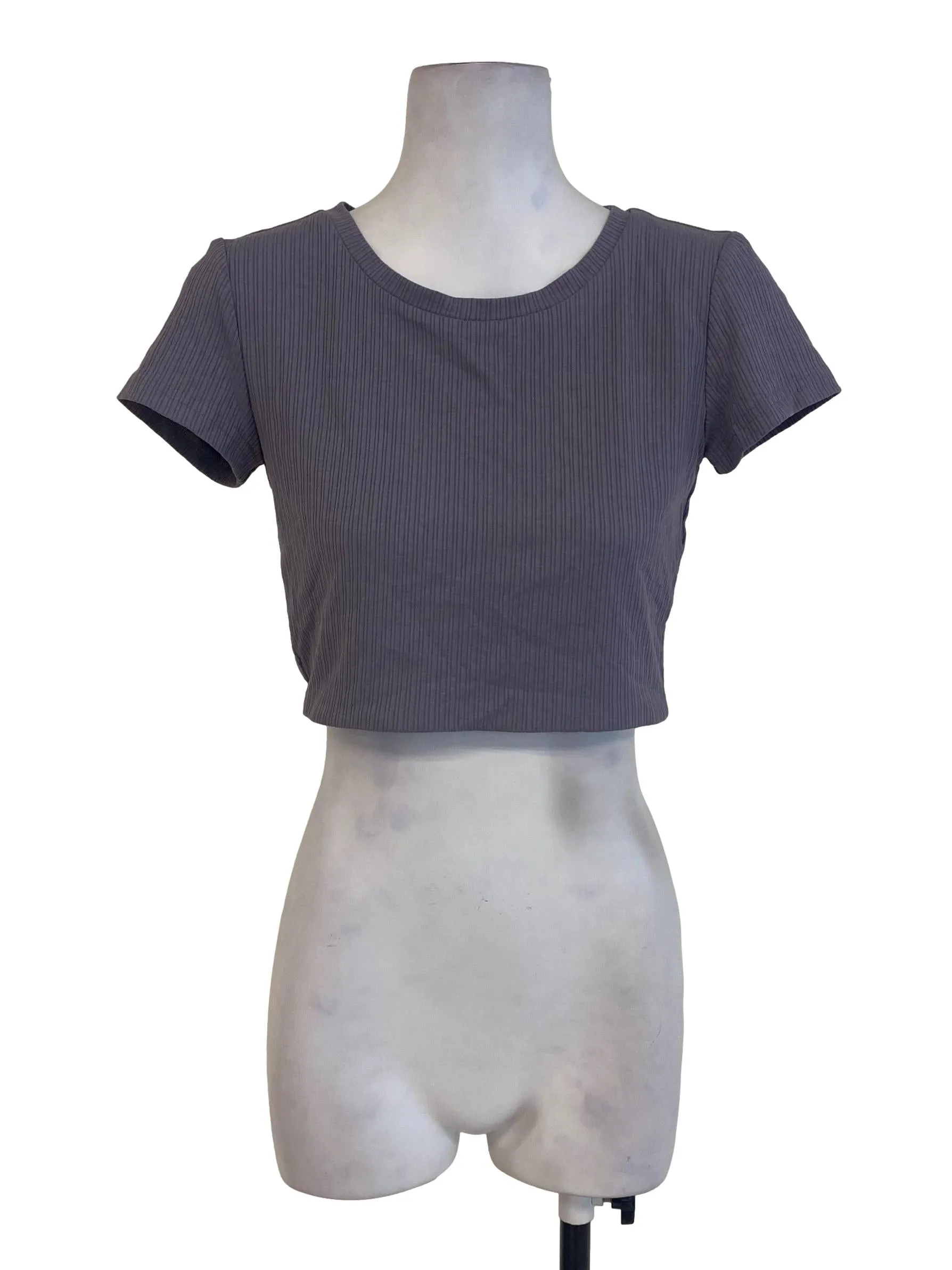 Graphite Striped Sleeved Top