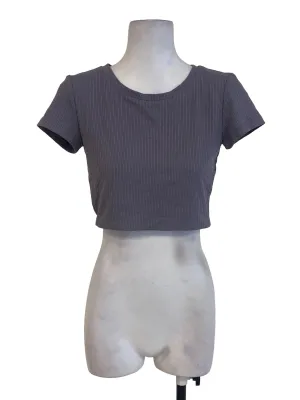 Graphite Striped Sleeved Top
