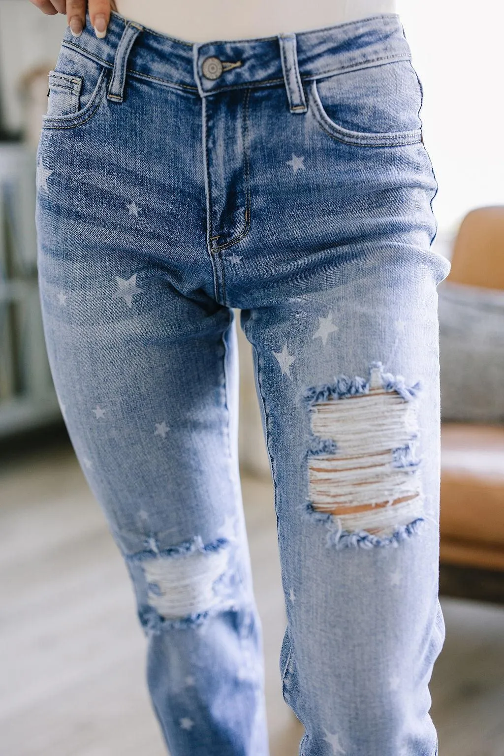 Hazel Blues® |  Juliet Star Crossed Boyfriend Jeans