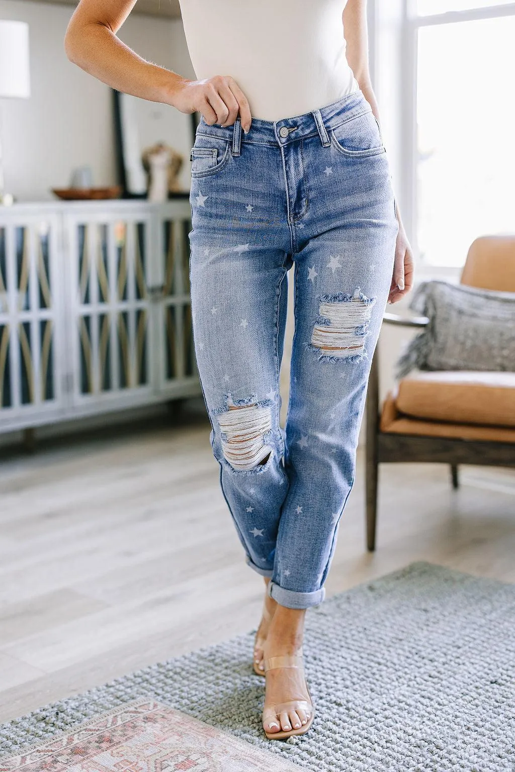 Hazel Blues® |  Juliet Star Crossed Boyfriend Jeans