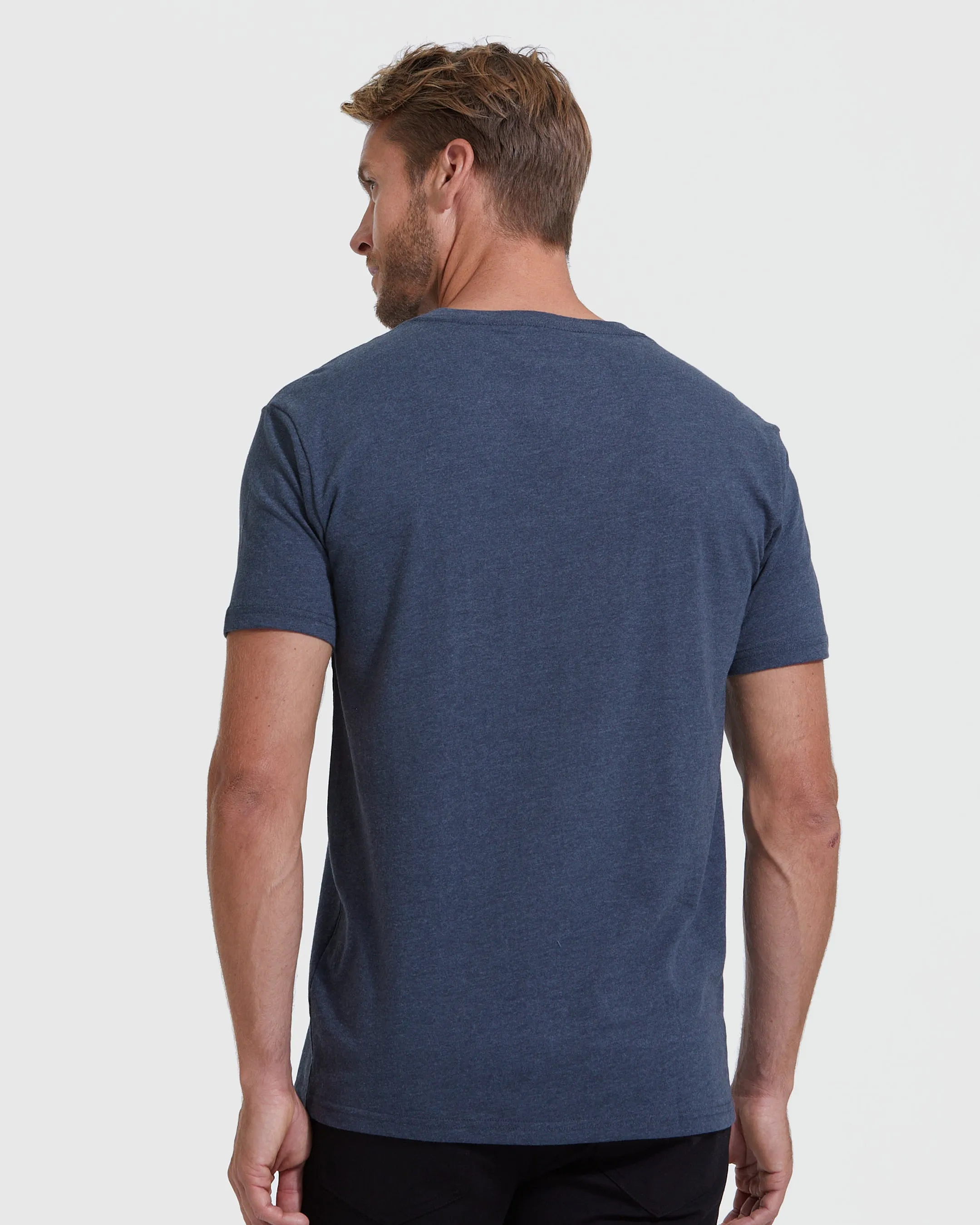 Heather Navy V-Neck Tee