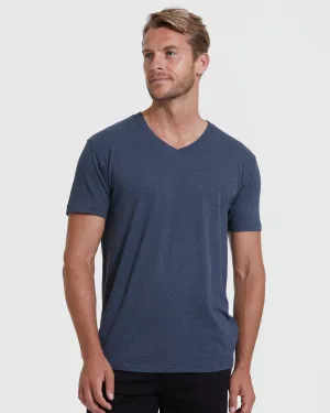 Heather Navy V-Neck Tee
