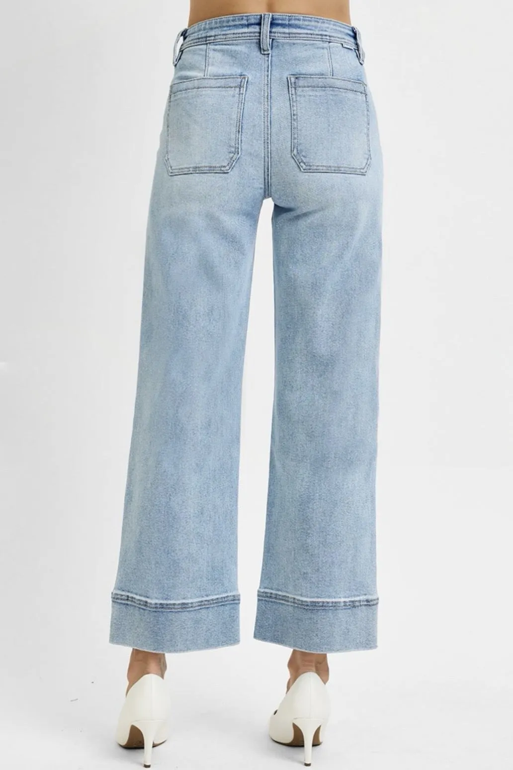 HIGH RISE CROP WIDE JEANS (RISEN)