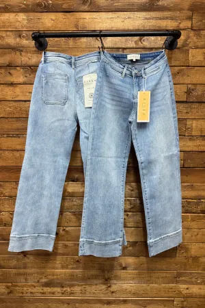 HIGH RISE CROP WIDE JEANS (RISEN)
