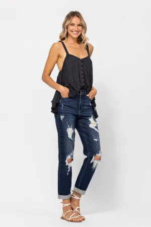 High Waist Boyfriend Curvy Jeans