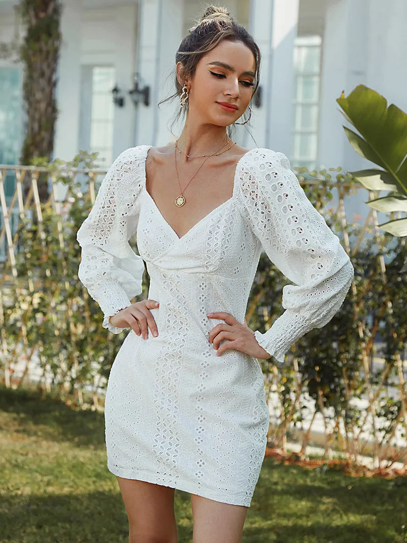 Hot Sexy V Neck Backless Lace Dress