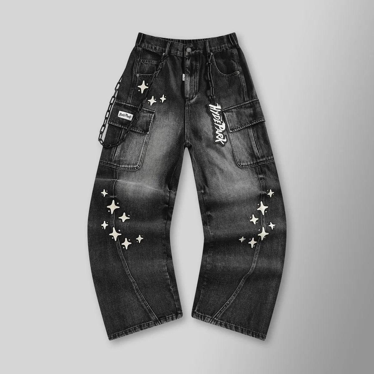 Hyde Park Sk8 or Die Wide Leg Denim (Black)