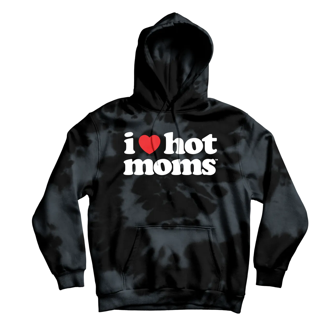 I Heart Hot Moms Black Dye Hoodie