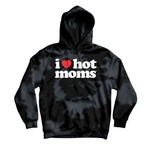 I Heart Hot Moms Black Dye Hoodie