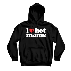 I Heart Hot Moms Black Hoodie