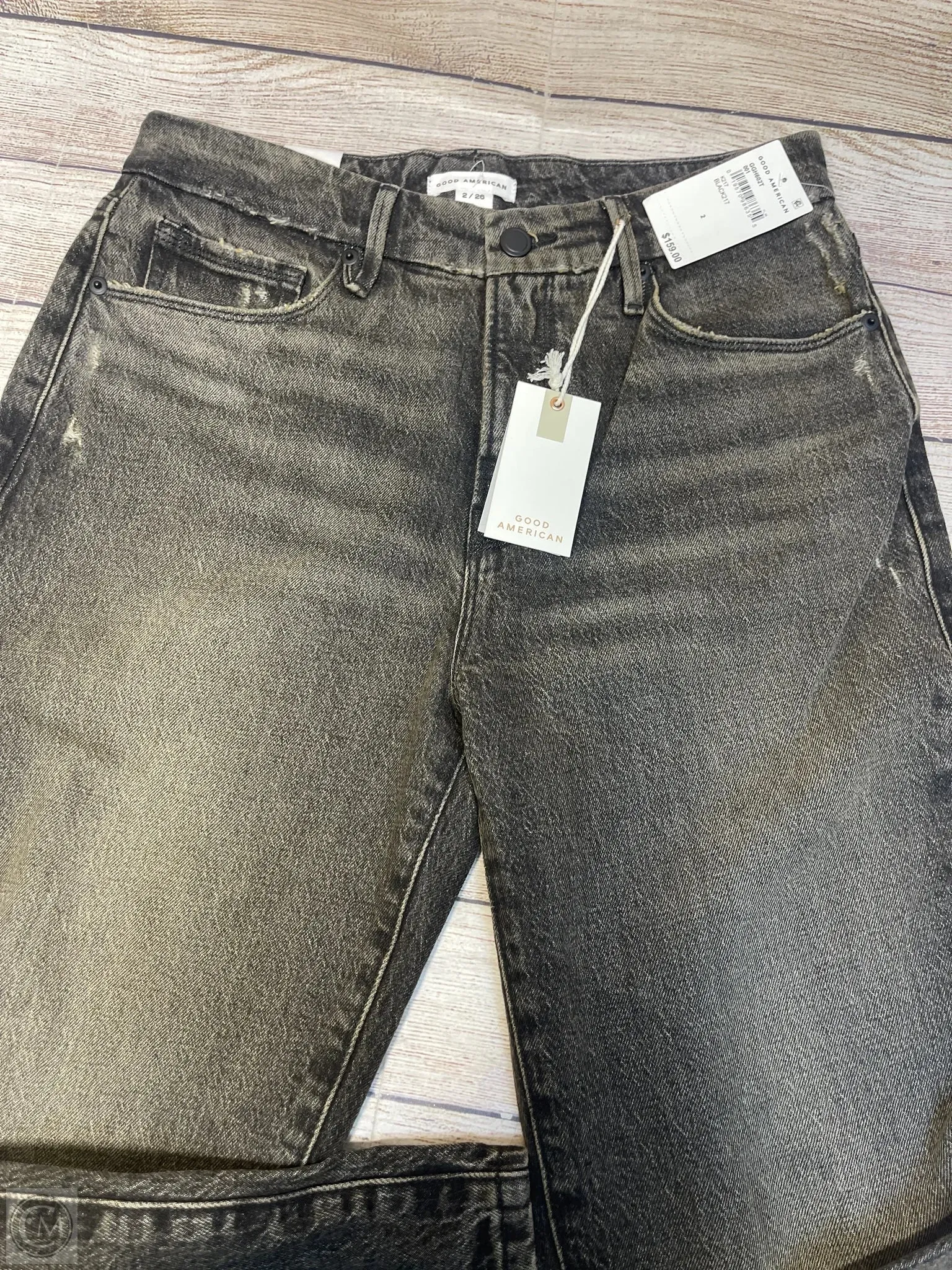 Jeans Boyfriend By Good American In Black Denim, Size: 2