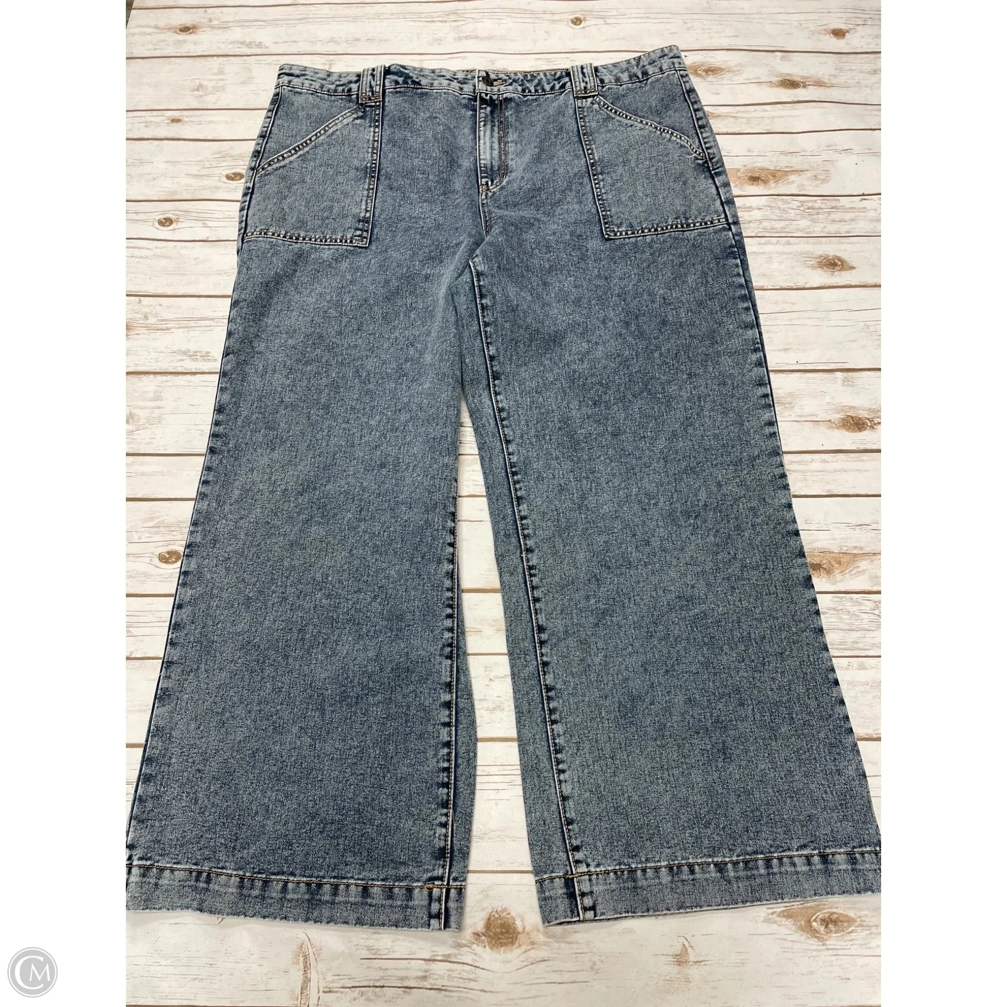 Jeans Wide Leg By Terra & Sky In Blue Denim, Size: 22