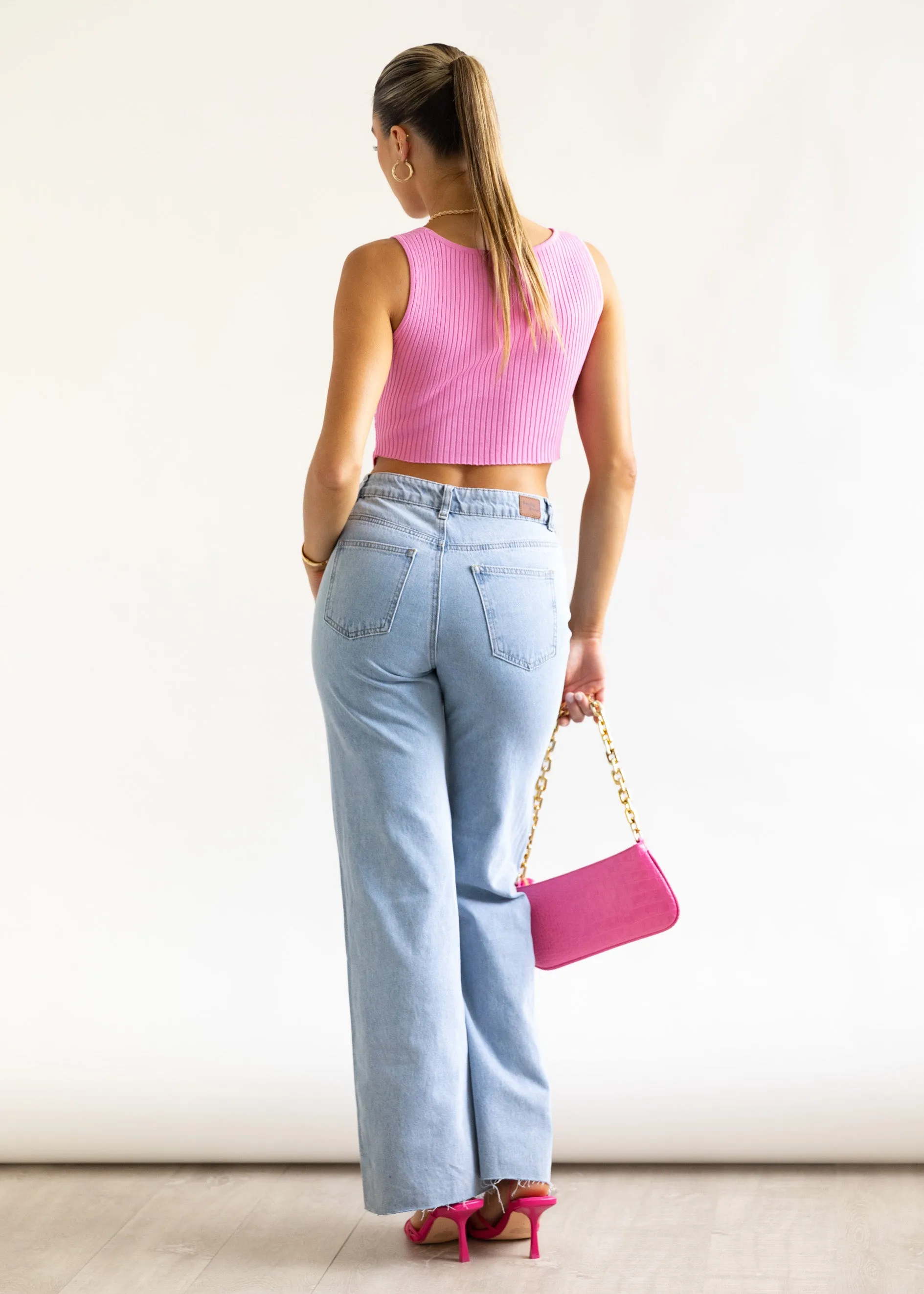 Jetson Wide Leg Jeans - Light Blue