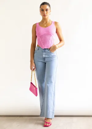 Jetson Wide Leg Jeans - Light Blue