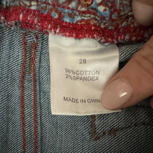 Johnny Was Mid Rise The Tomboy Boyfriend Jeans Size 28