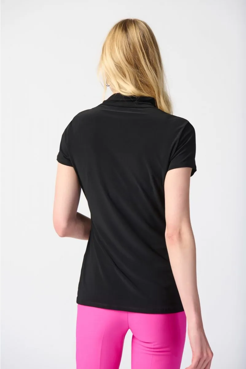 Joseph Ribkoff Wrap Front V-Neck Short Sleeve T-Shirt Top 241092