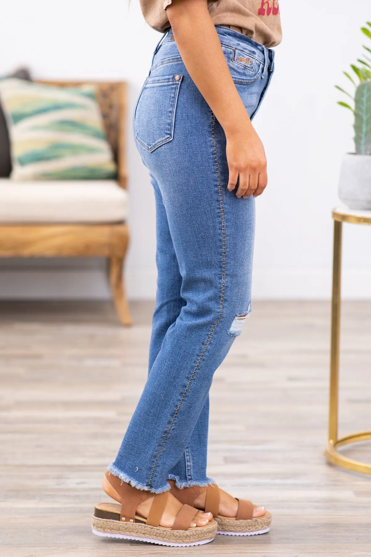 Judy Blue Howdy Embroidered Boyfriend Jeans