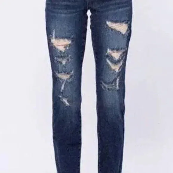 Judy Blue Jeans High Waist Boyfriend Fit Distressed - 16W