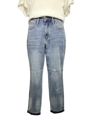 Judy Blue Mid Rise Rigid Magic Release Hem Boyfriend Jean