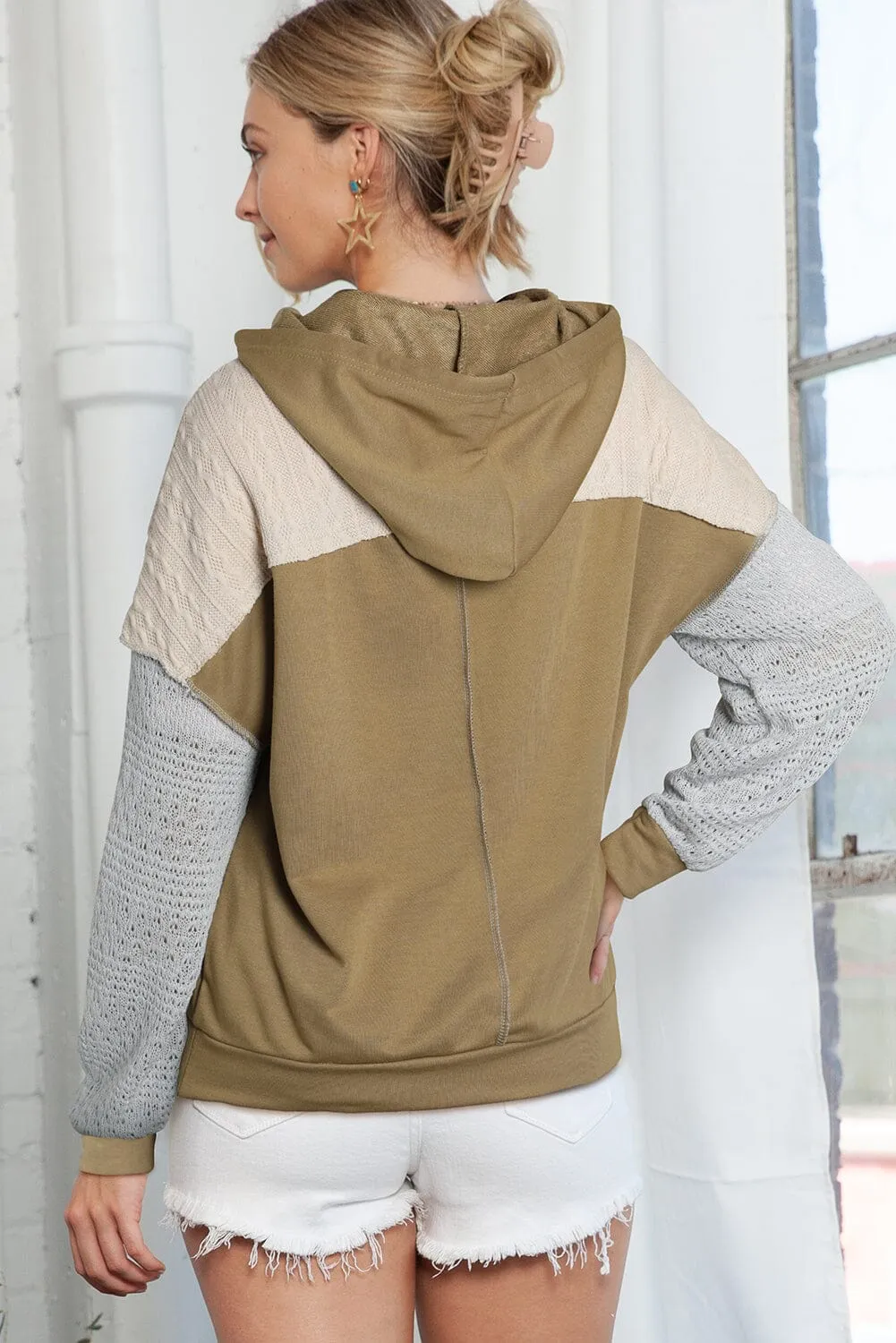 KaleaBoutique Colorblock Patchwork Pullover Hoodie