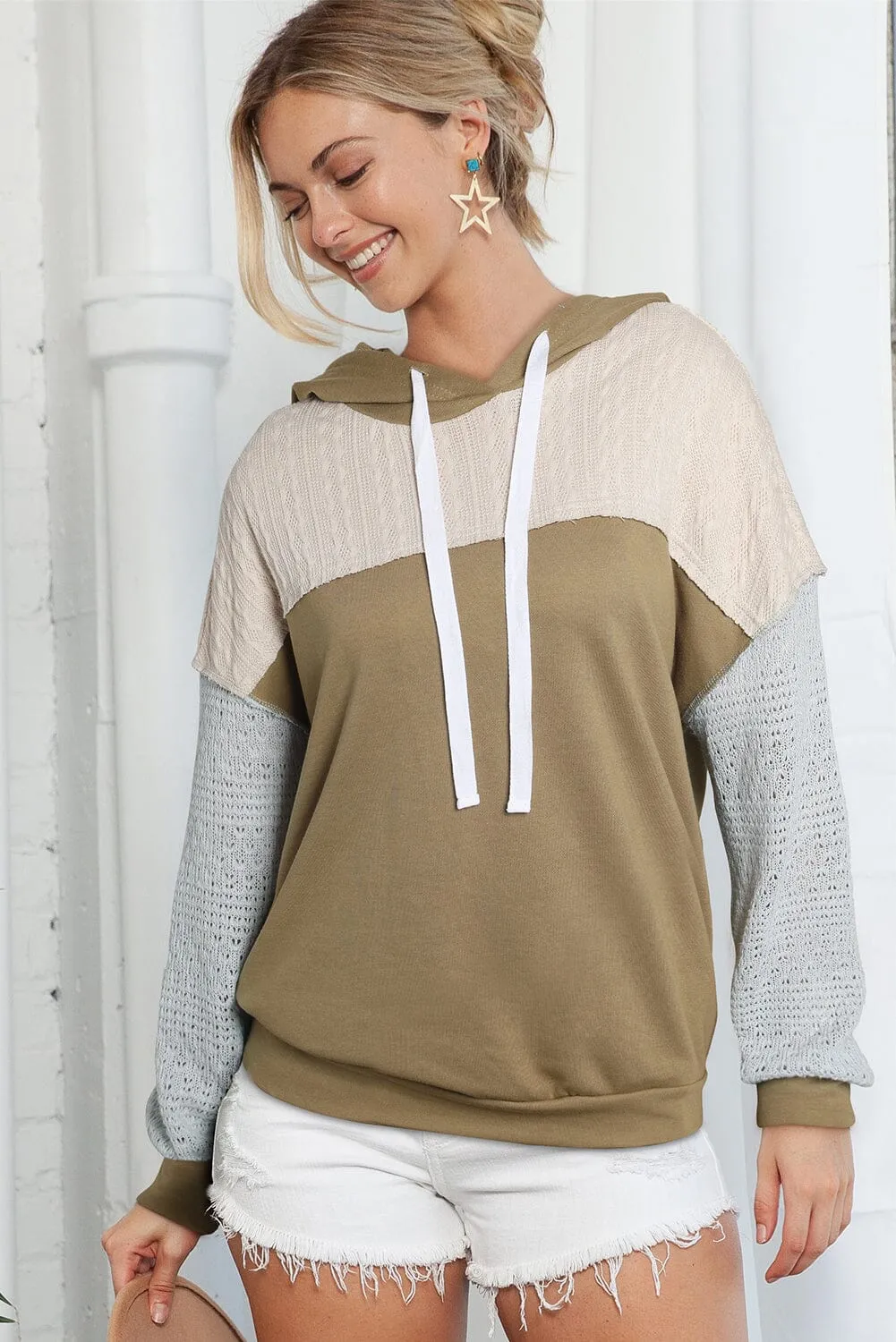 KaleaBoutique Colorblock Patchwork Pullover Hoodie
