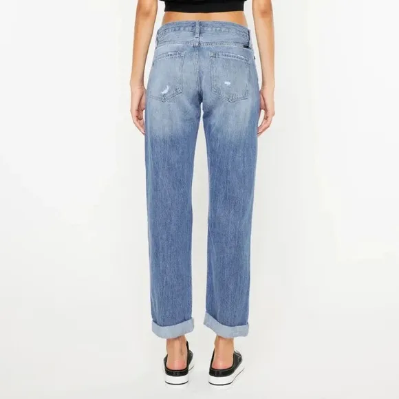 Kancan mid rise classic boyfriend jeans size 11 NWT Lowell jeans