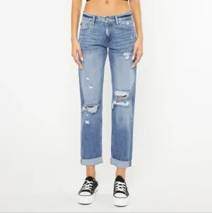 Kancan mid rise classic boyfriend jeans size 11 NWT Lowell jeans