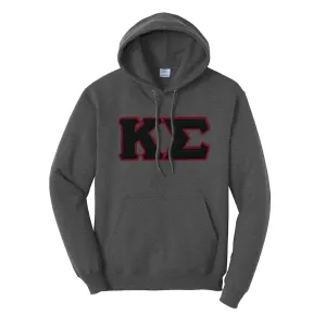 Kappa Sig Dark Heather Hoodie with Sewn On Letters