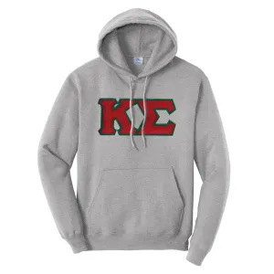 Kappa Sig Heather Gray Hoodie with Sewn On Letters