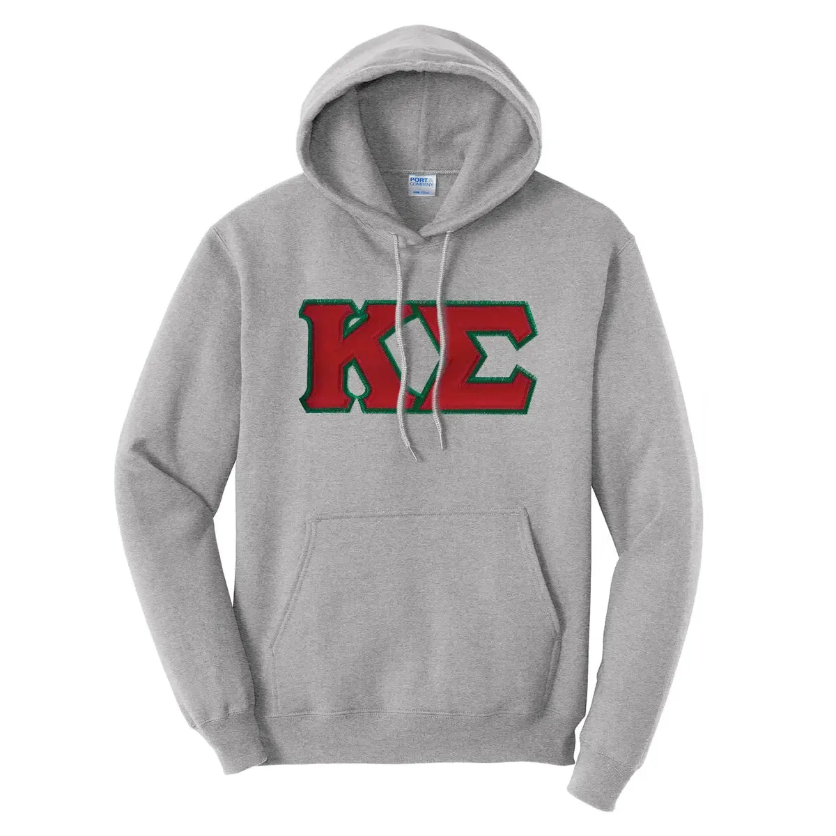 Kappa Sig Heather Gray Hoodie with Sewn On Letters