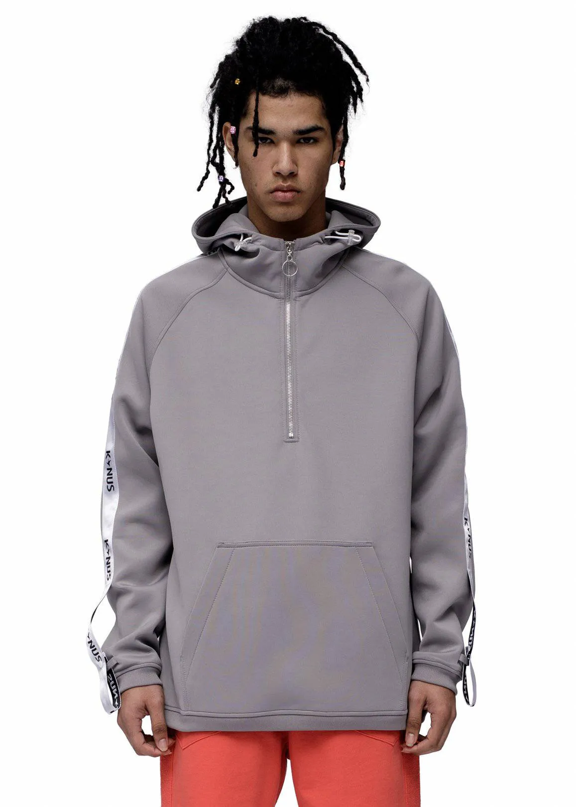 Konus Men's Half Zip Scuba Hoodie In Grey