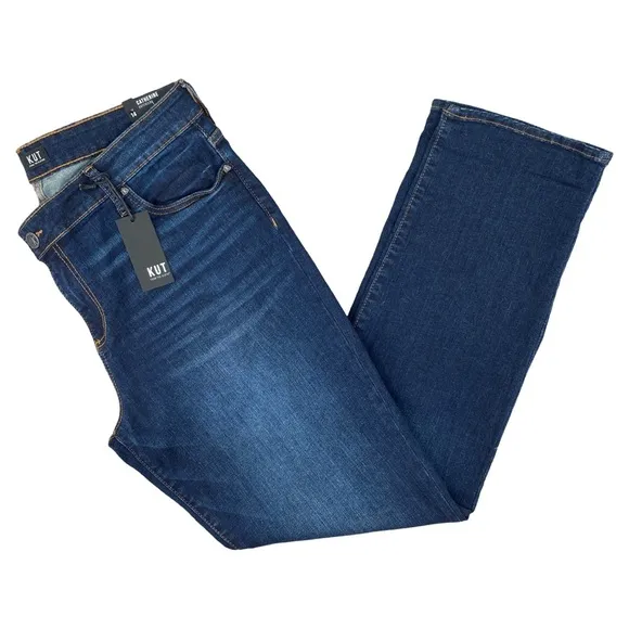Kut from the Kloth Catherine Mid-Rise Boyfriend Dark Blue Jeans Size 14 NWT
