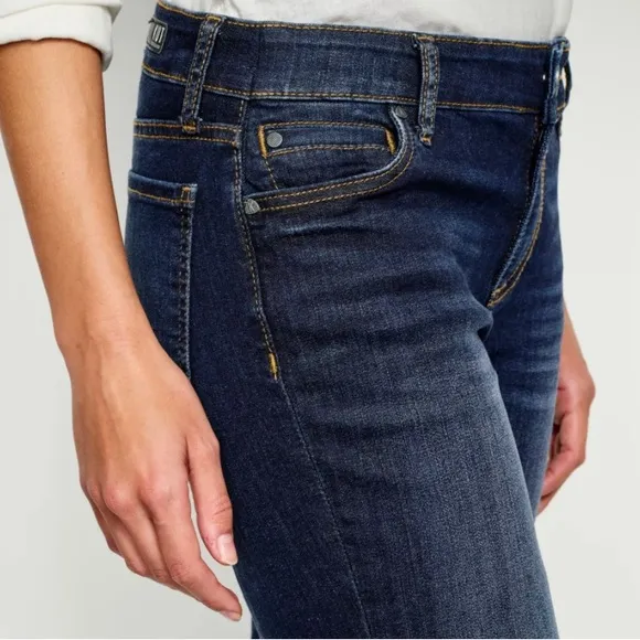 Kut from the Kloth Catherine Mid-Rise Boyfriend Dark Blue Jeans Size 14 NWT