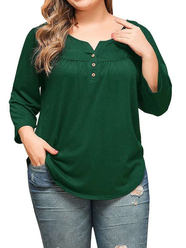 Large Size Loose Casual Classic Knit Long Sleeve Top
